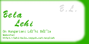 bela lehi business card